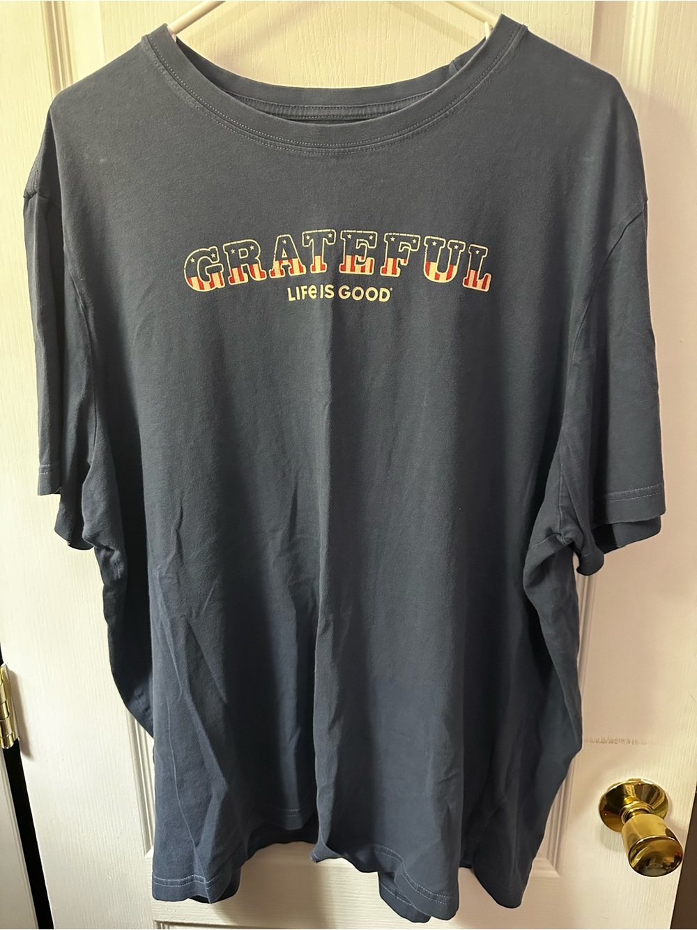 Life Is Good Men's Navy Blue 'Grateful' Graphic Tee